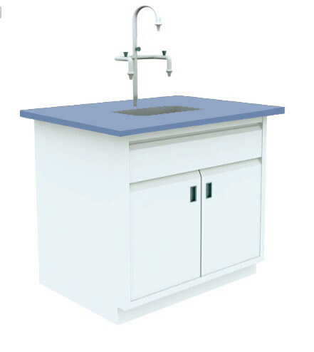 lab Ceramic basin bench cabinet 